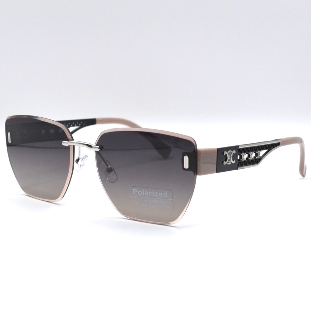 Celine Women Rimless Sunglasses | Tan/Silver/Black | New | No Box | No Tags